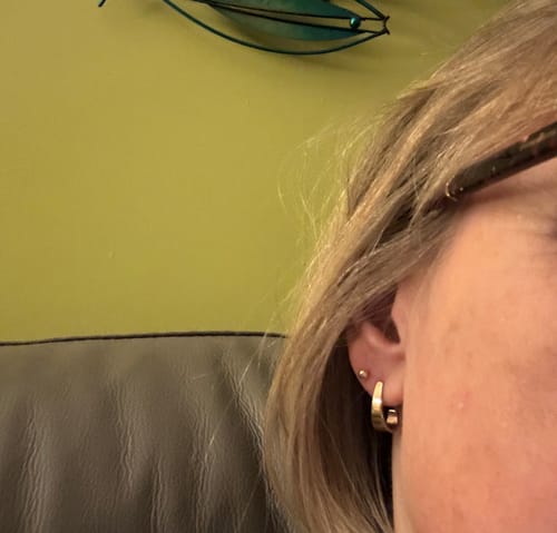 Customer photo review of Gold Essential Gold Ball Stud Earrings