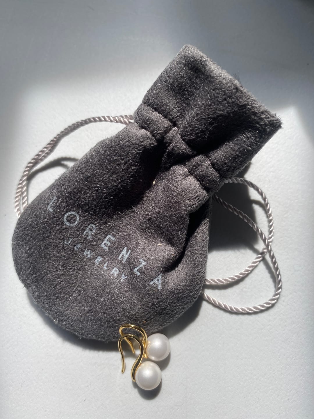 Customer photo review of Par Arete Colgante Con Perla 8 mm