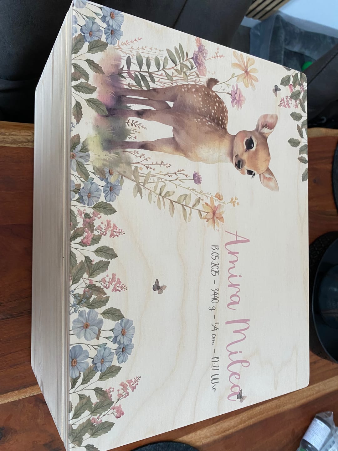 Customer photo review of Erinnerungsbox Baby - Reh im Wald