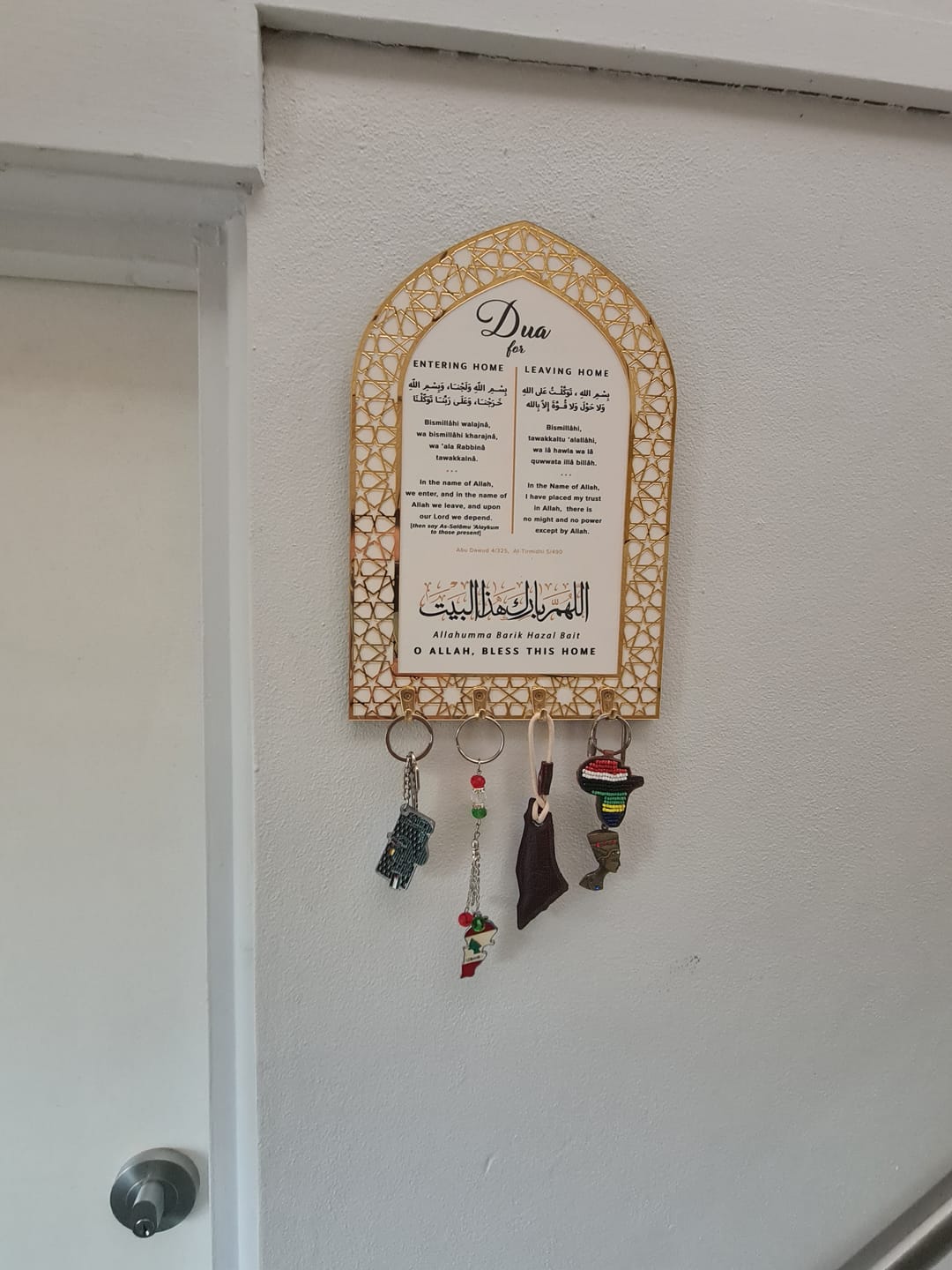 Customer photo review of Dua for Entering and Leaving Home Islamic Key Holder