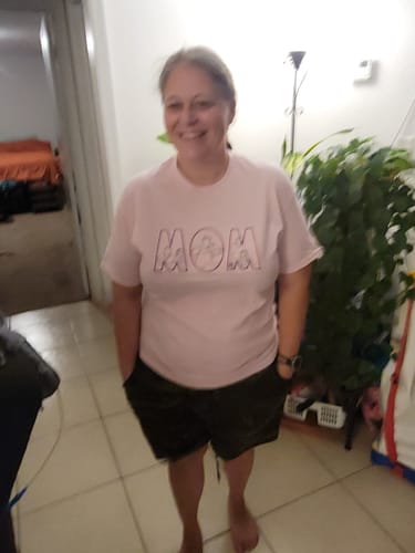 Customer photo review of Mom Custom Embroidered Photo Hoodie