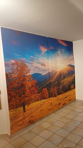 Customer photo review of Schiebegardine Motiv "Herbstsonnenuntergang"