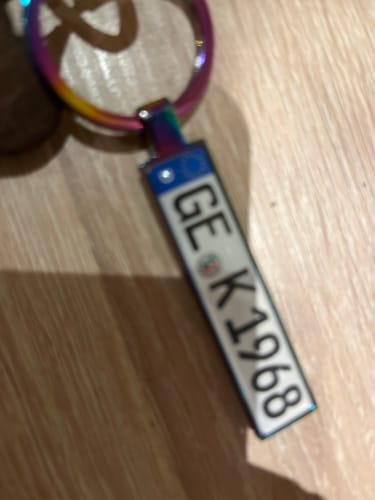 Customer photo review of Kennzeichen Schlüsselanhänger Mini Nummernschild Metall