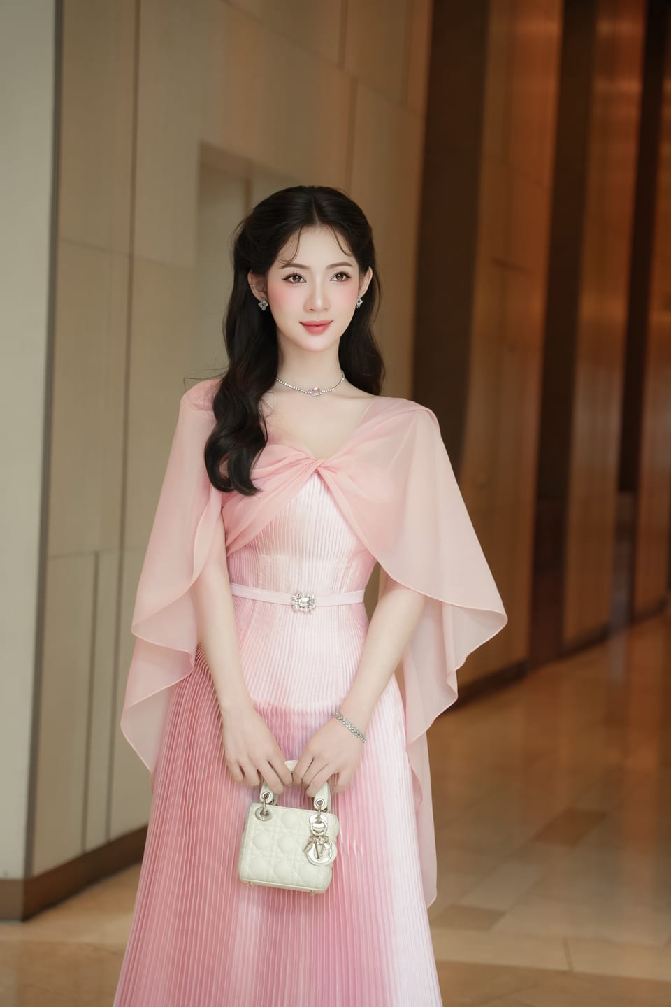 Customer photo review of ROSALINE Midi Dress with Cape