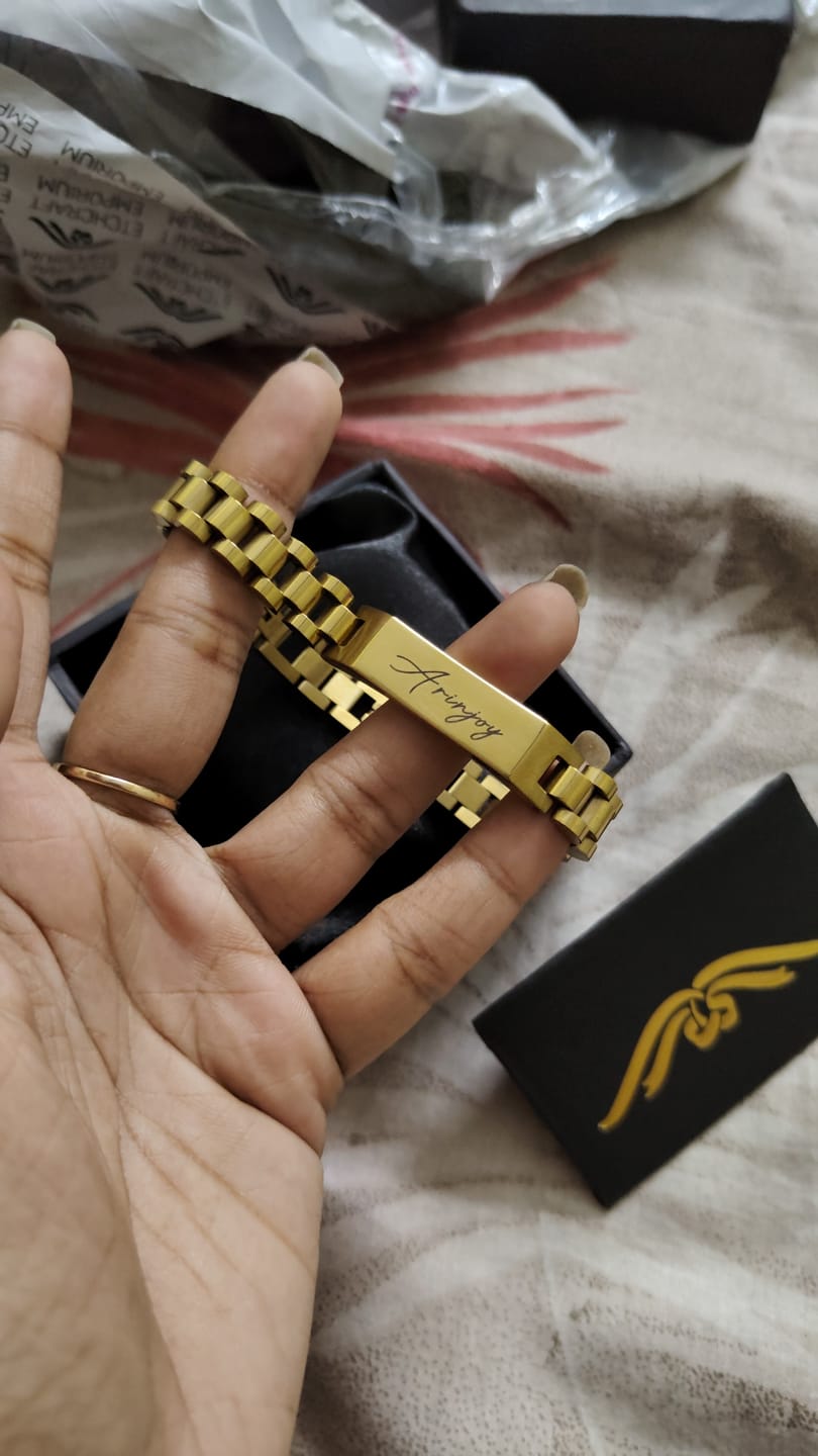 Customer photo review of Personalised Stark Bracelet