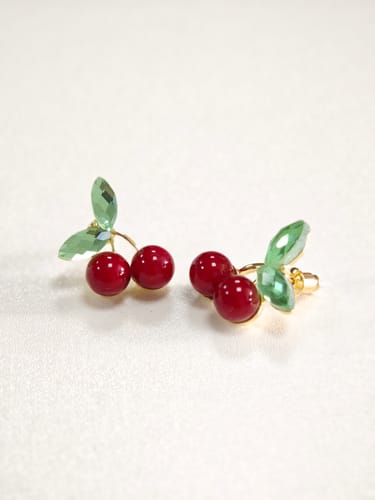 Customer photo review of Cherry Earrings