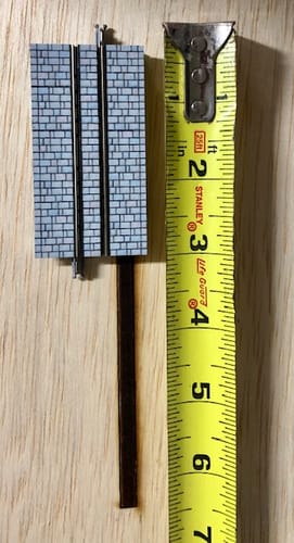 Customer photo review of TomyTec Co LTD 17943 Cobblestone Pavement Street Track S140-WT(S) - Fine Track -- 5-1/2"  140mm pkg(4), N Scale