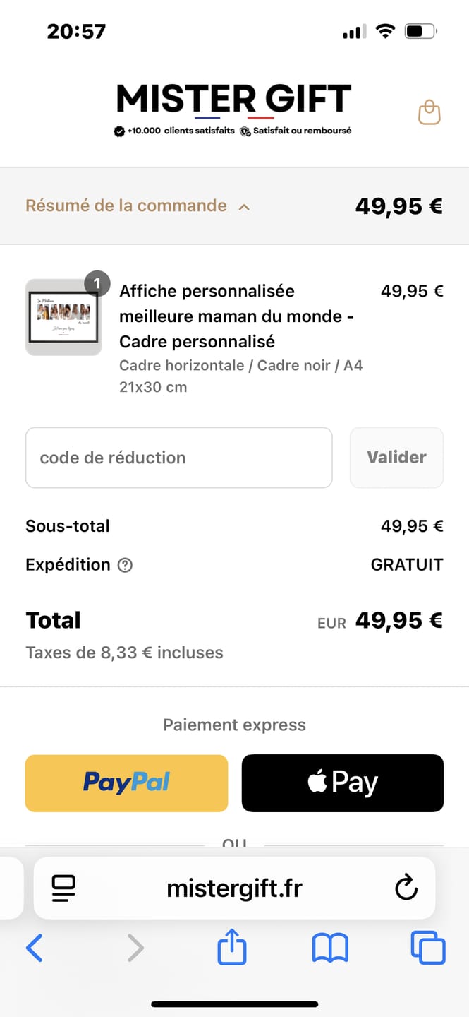 Customer photo review of Affiche personnalisée meilleure maman du monde - Cadre personnalisé