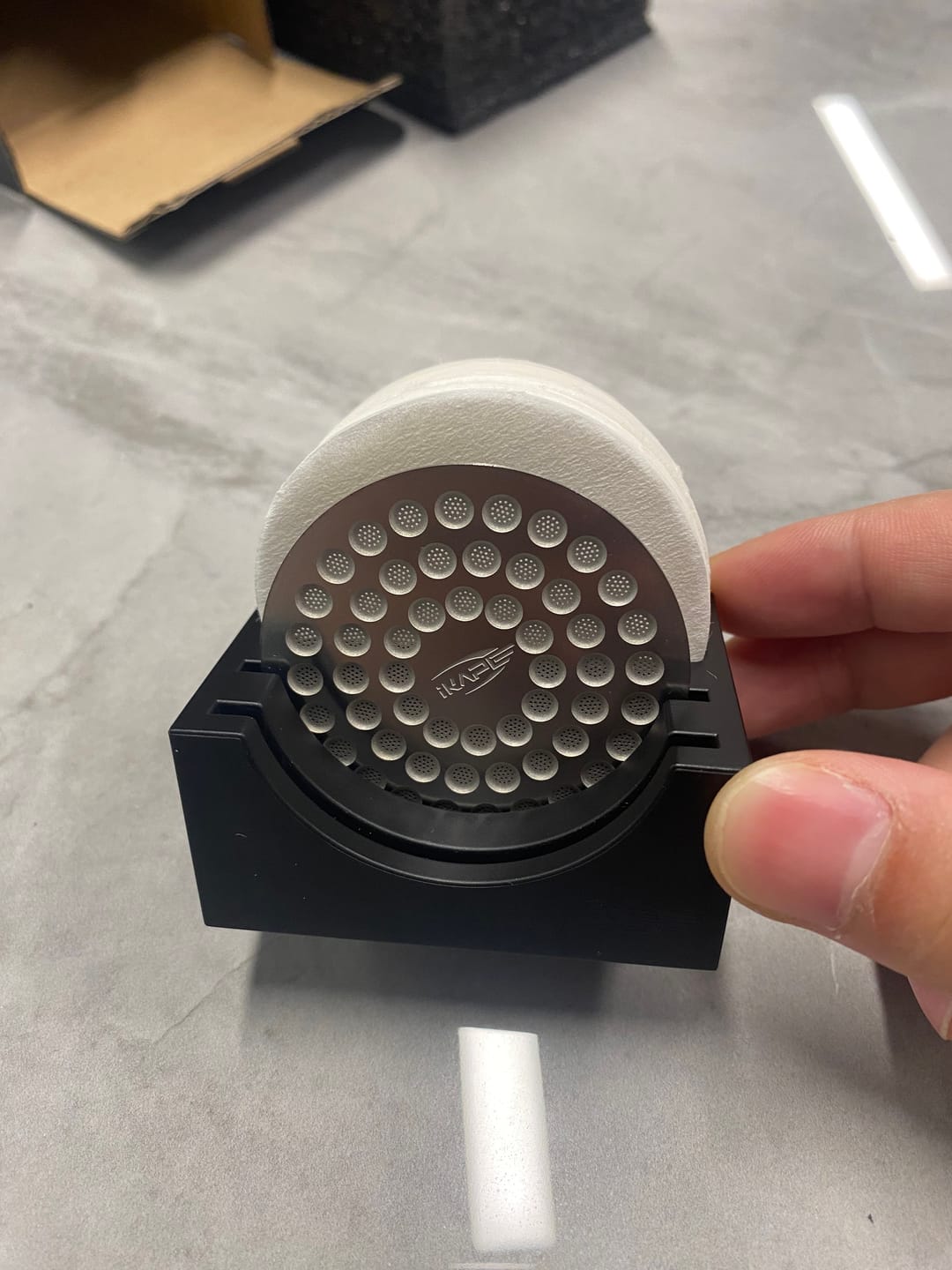 Customer photo review of Precision Espresso Puck Screen