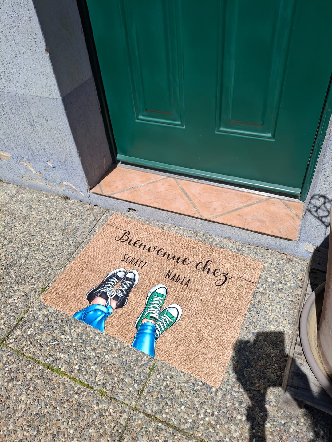 Customer photo review of Chaussures et pattes - Paillasson personnalisé