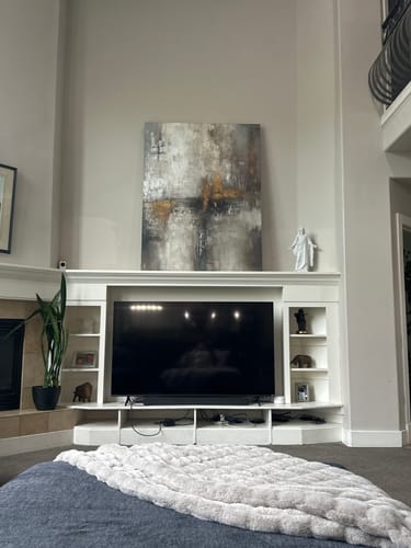 Customer photo review of Large Gold and Grey Abstract Painting – Textured Oil Canvas for Modern Interiors
