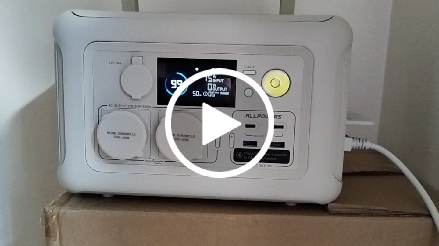 Customer video review of ALLPOWERS R600 Station électrique portable 600W 299Wh Batterie LiFeP04