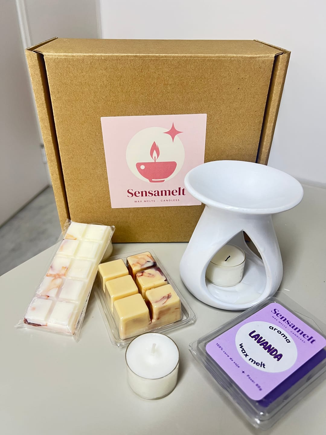 Customer photo review of Caja Sorpresa Wax Melts + Quemador Premium