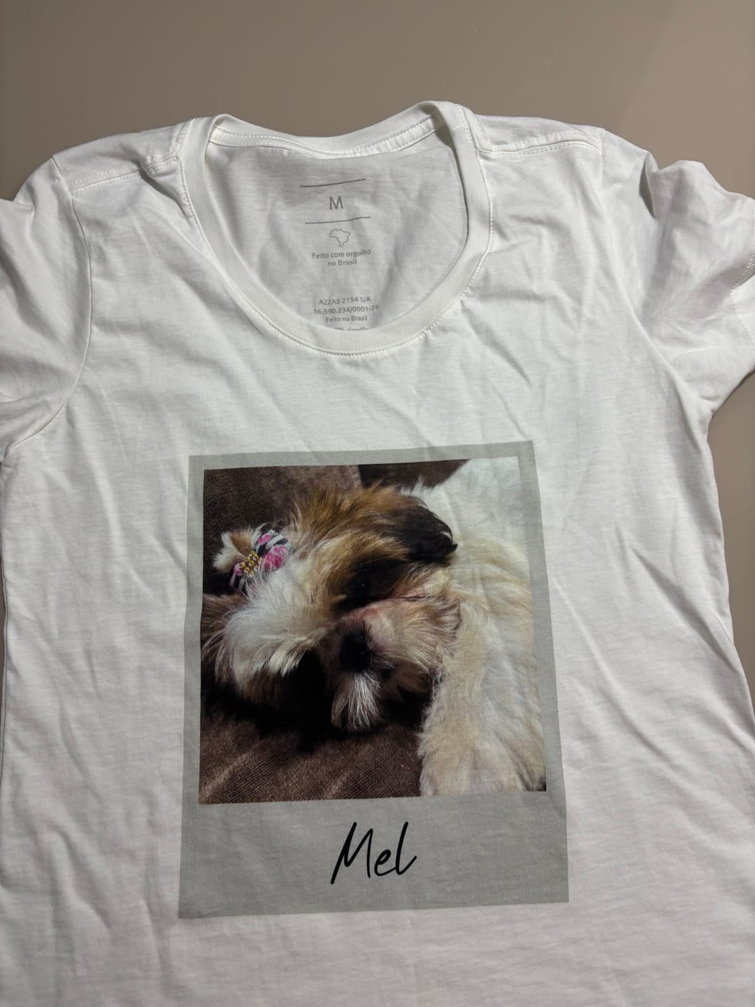 Customer photo review of CAMISETA PERSONALIZADA COM FOTO - POLAROID - 100% Algodão