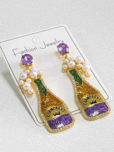 Customer photo review of Champagne Earrings