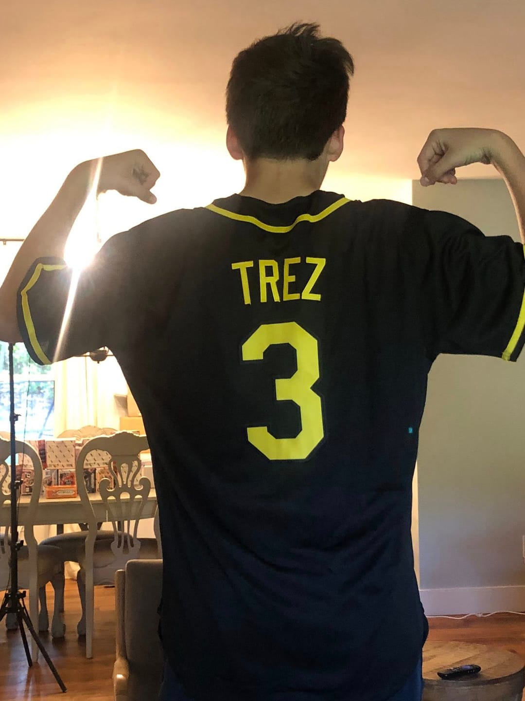 Customer photo review of Custom Black Yellow Classic Style Authentic Baseball Jersey