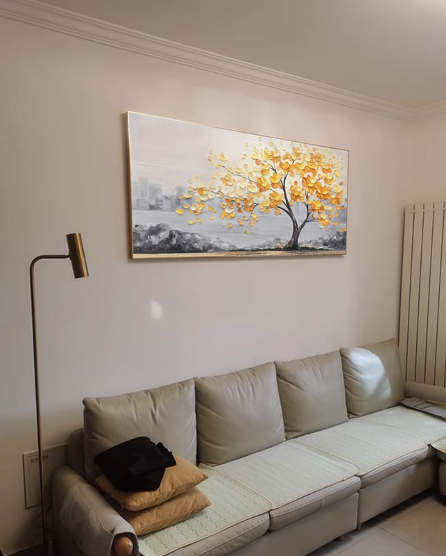 Customer photo review of Flower And Tree Textured Painting Canvas #FT005