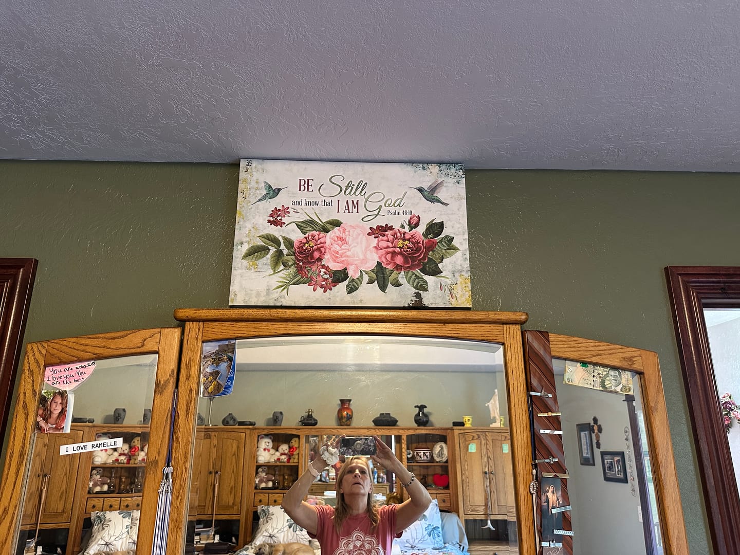 Customer photo review of Be Still and Know That I Am God, Vintage Flower Hummingbird, Wall art canvas