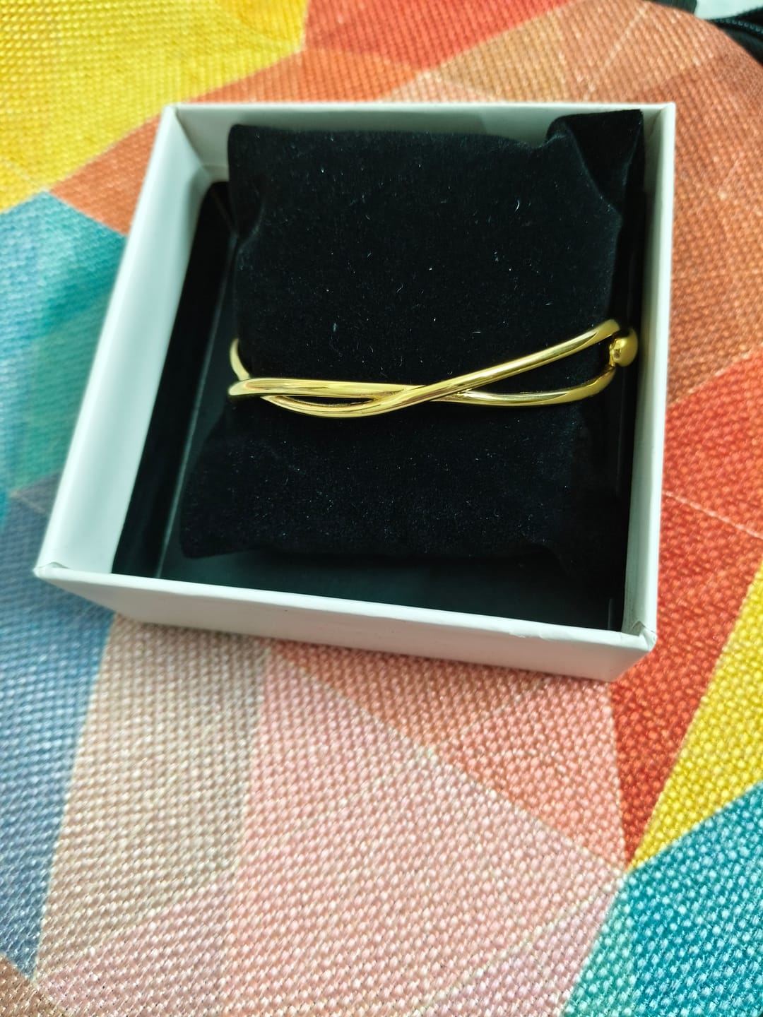 Customer photo review of Twisted Gold Cuff Bracelet