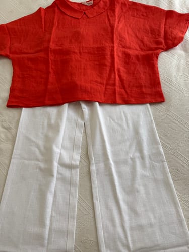 Customer photo review of Blouse Myriem - lin/coton orange crépuscule