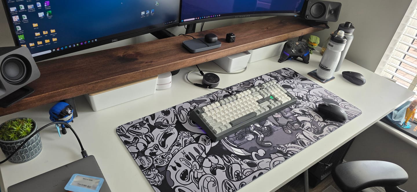 Customer photo review of Rustic Monitor Stand | Metal Sides