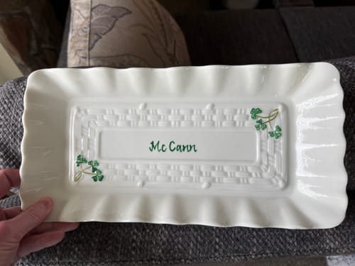 Customer photo review of Belleek Classic Personalised Shamrock Tray