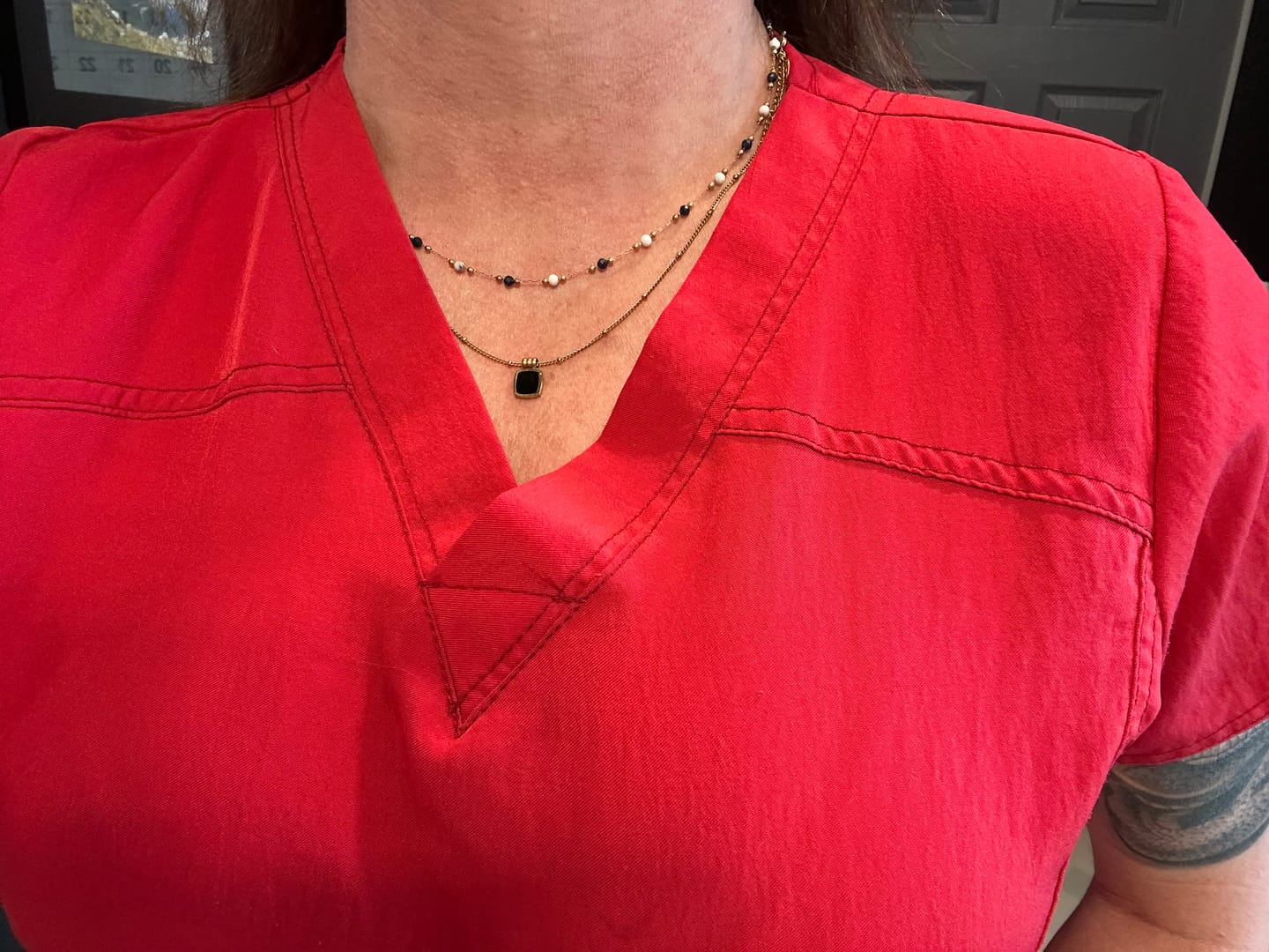 Customer photo review of Lulu Midnight Beaded Stone Necklace