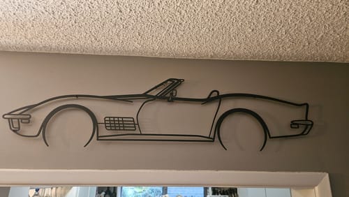 Customer photo review of Your Custom Car Silhouette Metal Wall Art