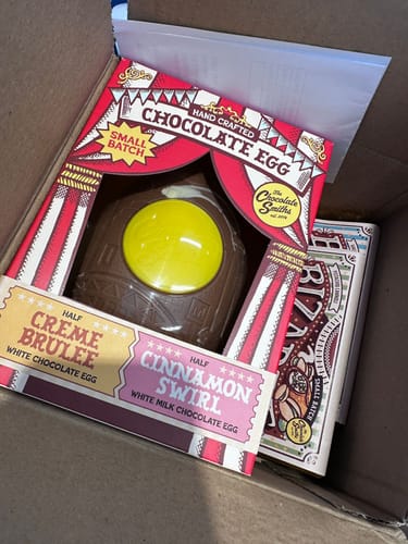 Customer photo review of The Halfy Half Dessert Egg - Creme Brulée and Cinnamon Swirl