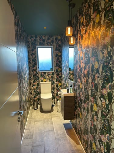 Customer photo review of Alata - Floral Trellis Wallpaper - Beige - Discontinuing