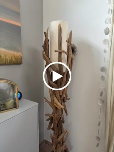 Customer video review of Treibholz Stehlampe VILLA Lampenschirm Natur