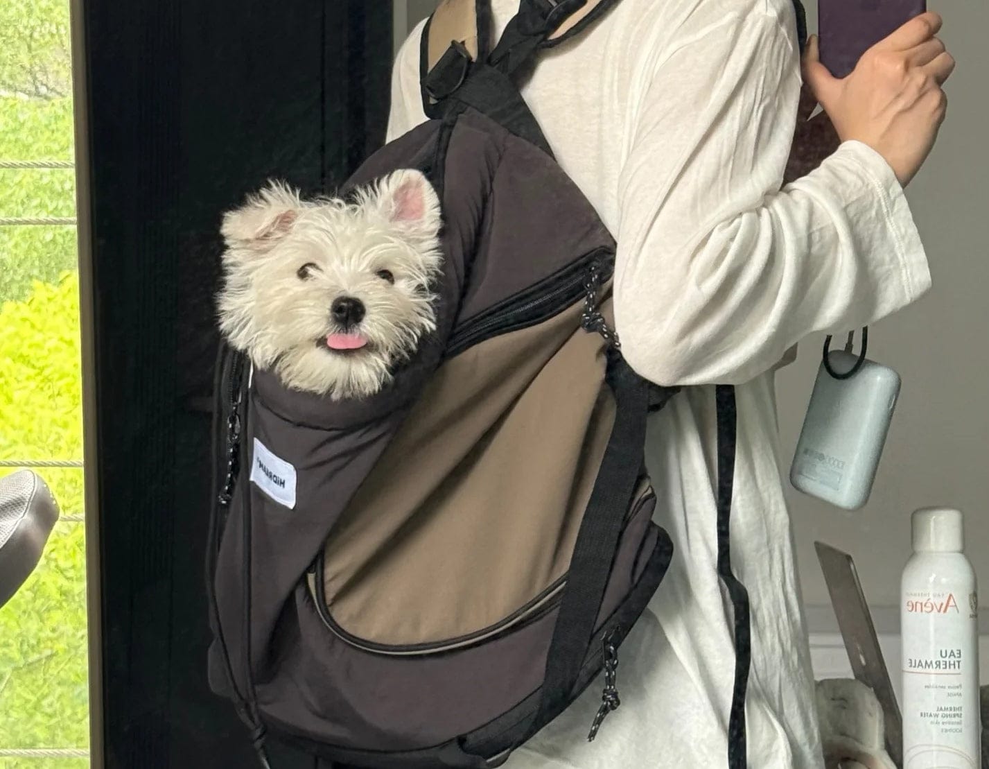 Customer photo review of Comfortable Labor-saving Front Pet Carrier