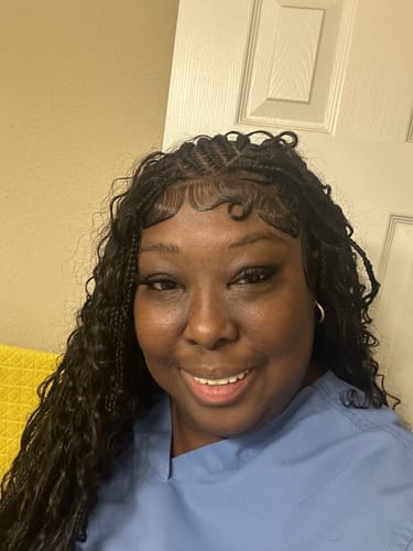 Customer photo review of Biggie Cornrow Bohemian Knotless (100% Humanhair curls) Full Lace Base