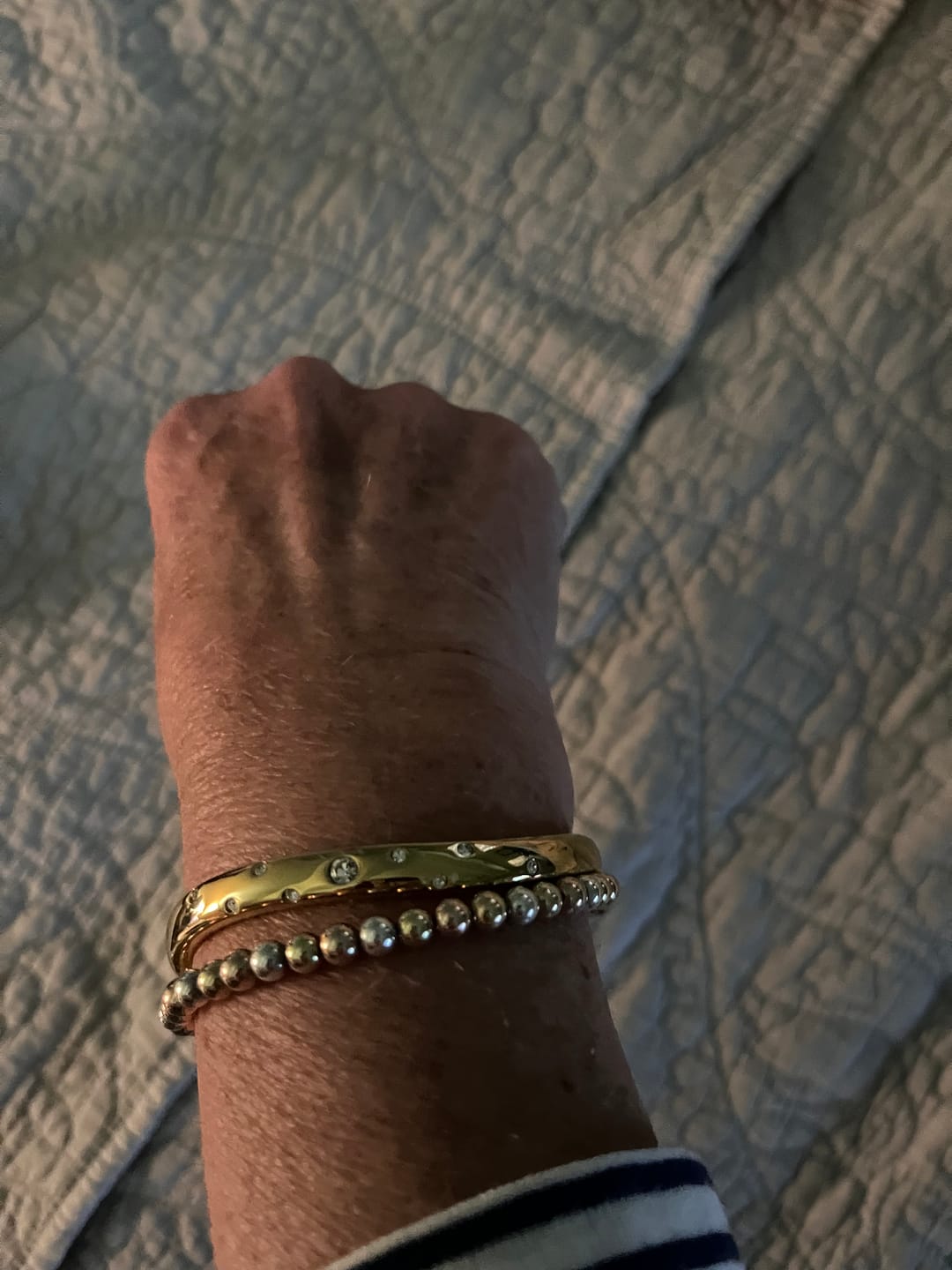 Customer photo review of Wave Bangle with Stones
