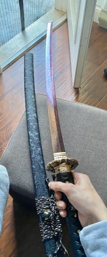 Customer photo review of Multiverse Katana (Purple Damascus Steel)
