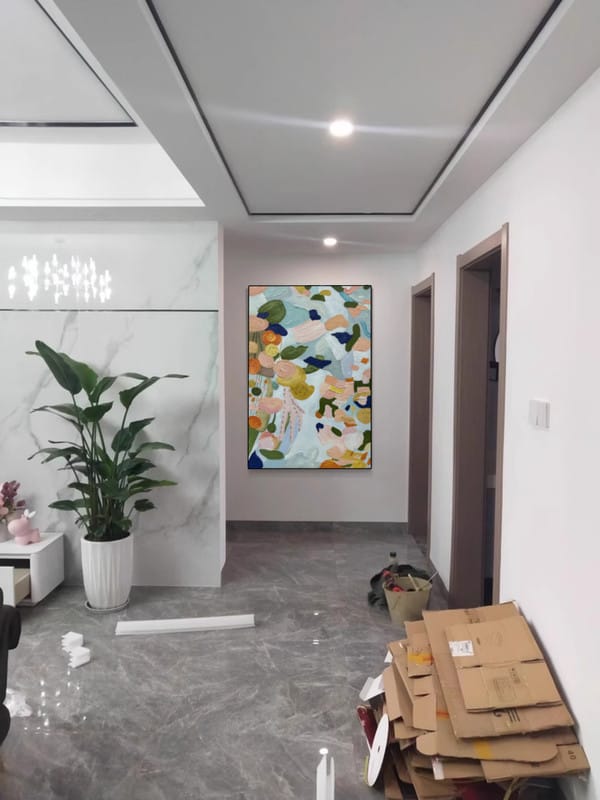 Customer photo review of Colorful Abstract Textured Painting Canvas #AT028