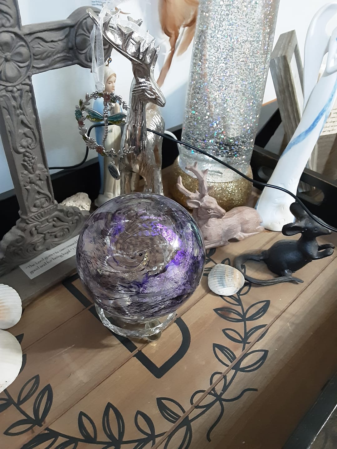 Customer photo review of Dichroic Explosion Orb with Cremation Ash