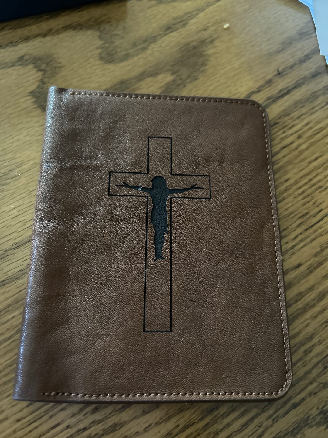 Customer photo review of Full Grain Leather Passport Holder, Personalized High Quality Real Leather RFID Blocking Secure Case for Travel Docs, Monogrammed Travel Gear for Men