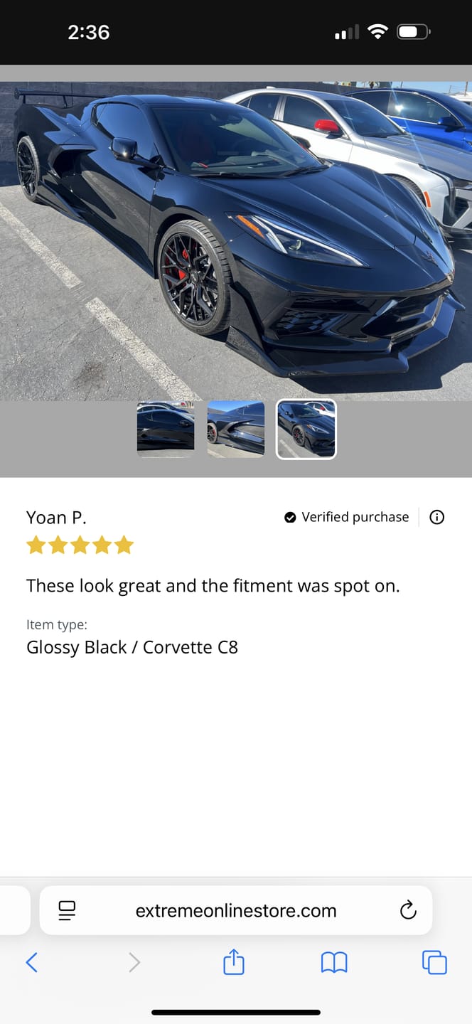Customer photo review of Corvette C8 Track Edition Front Splitter
