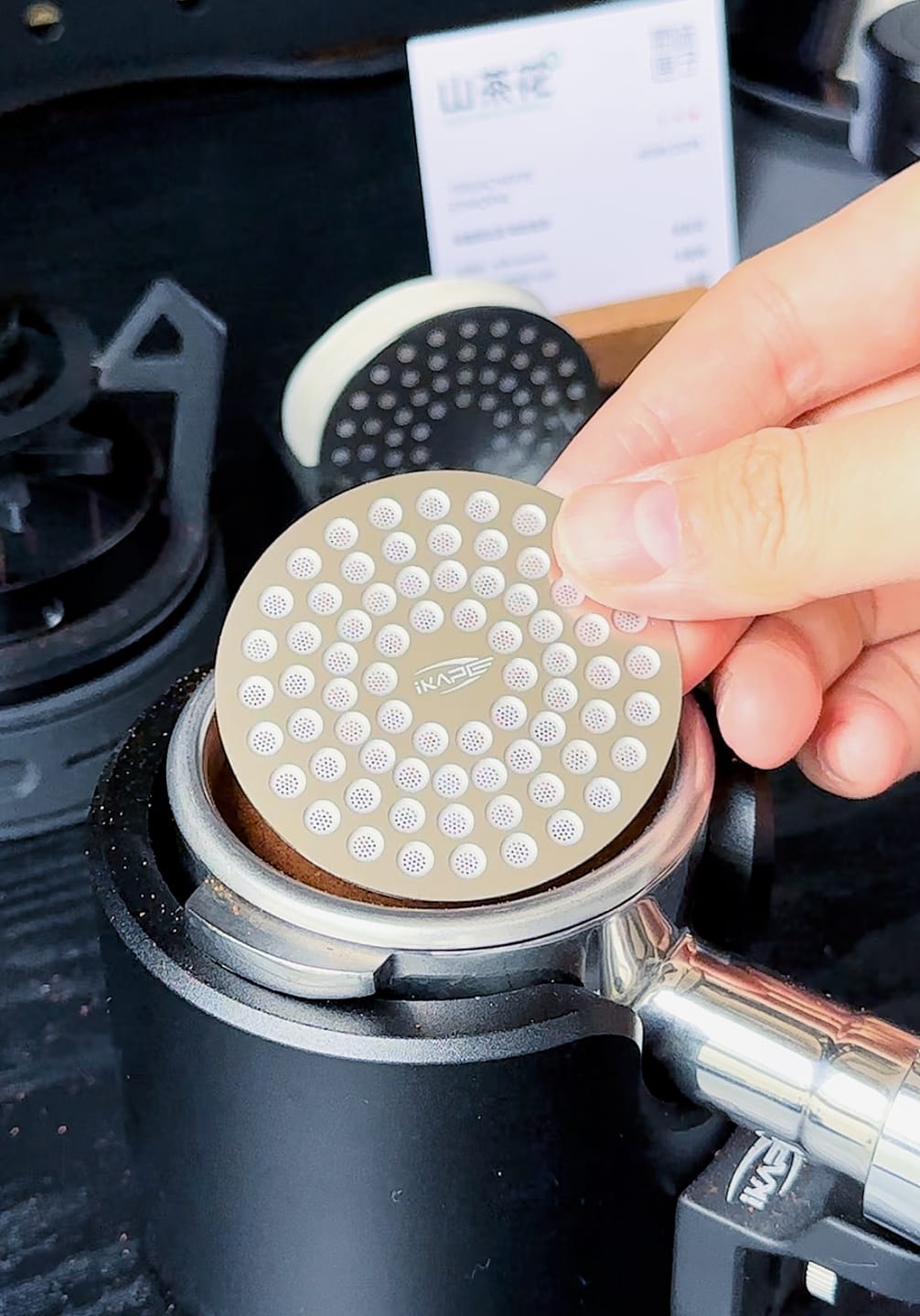 Customer photo review of Precision Espresso Puck Screen