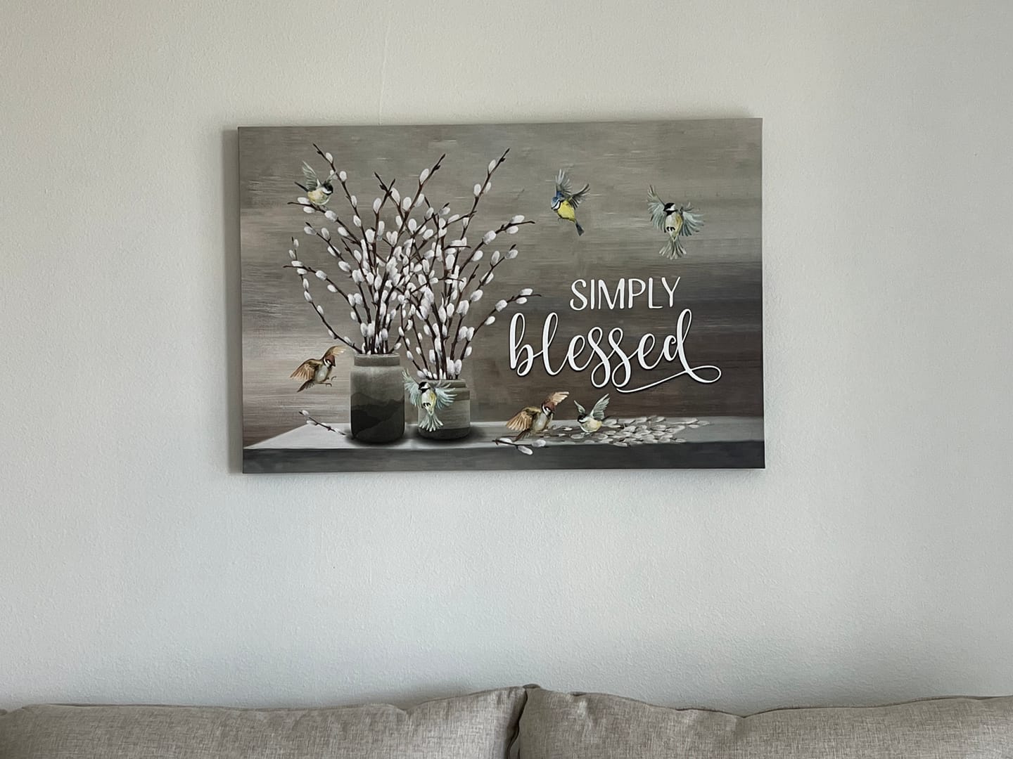 Customer photo review of Simply Blessed Wall Art Canvas - Christian Wall Art