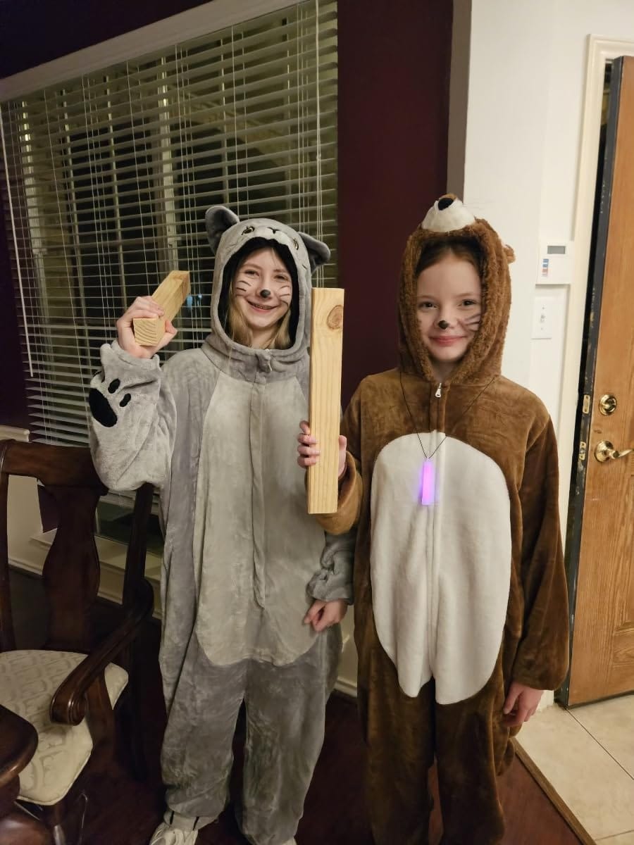 Customer photo review of OLAOLA Unisex Adult Plush Cat Animals Onesie Pajamas Warm Home One-Piece Sleepwear