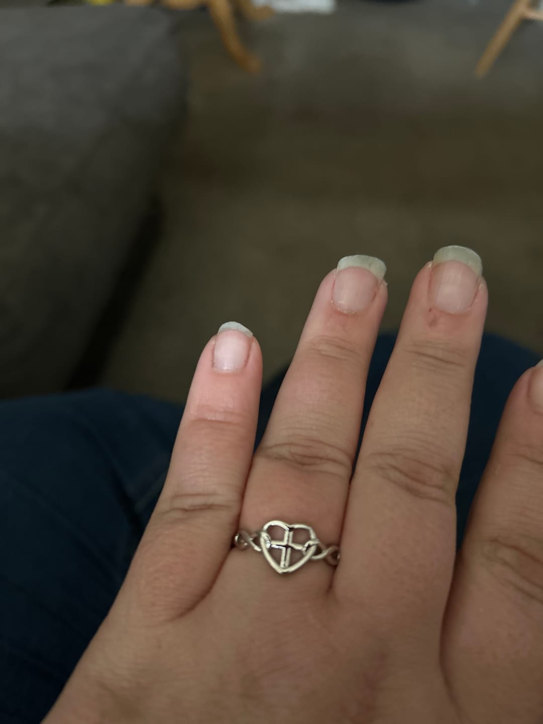 Customer photo review of Christianartworkshop Heart Cross Faith - Bonded Ring: With God, All Things Are Possible