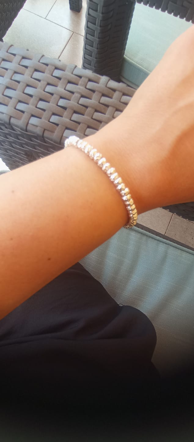 Customer photo review of CREA IL TUO BRACCIALE GRANELLI BOMBATI E TONDEGGIANTI - Argento e Oro