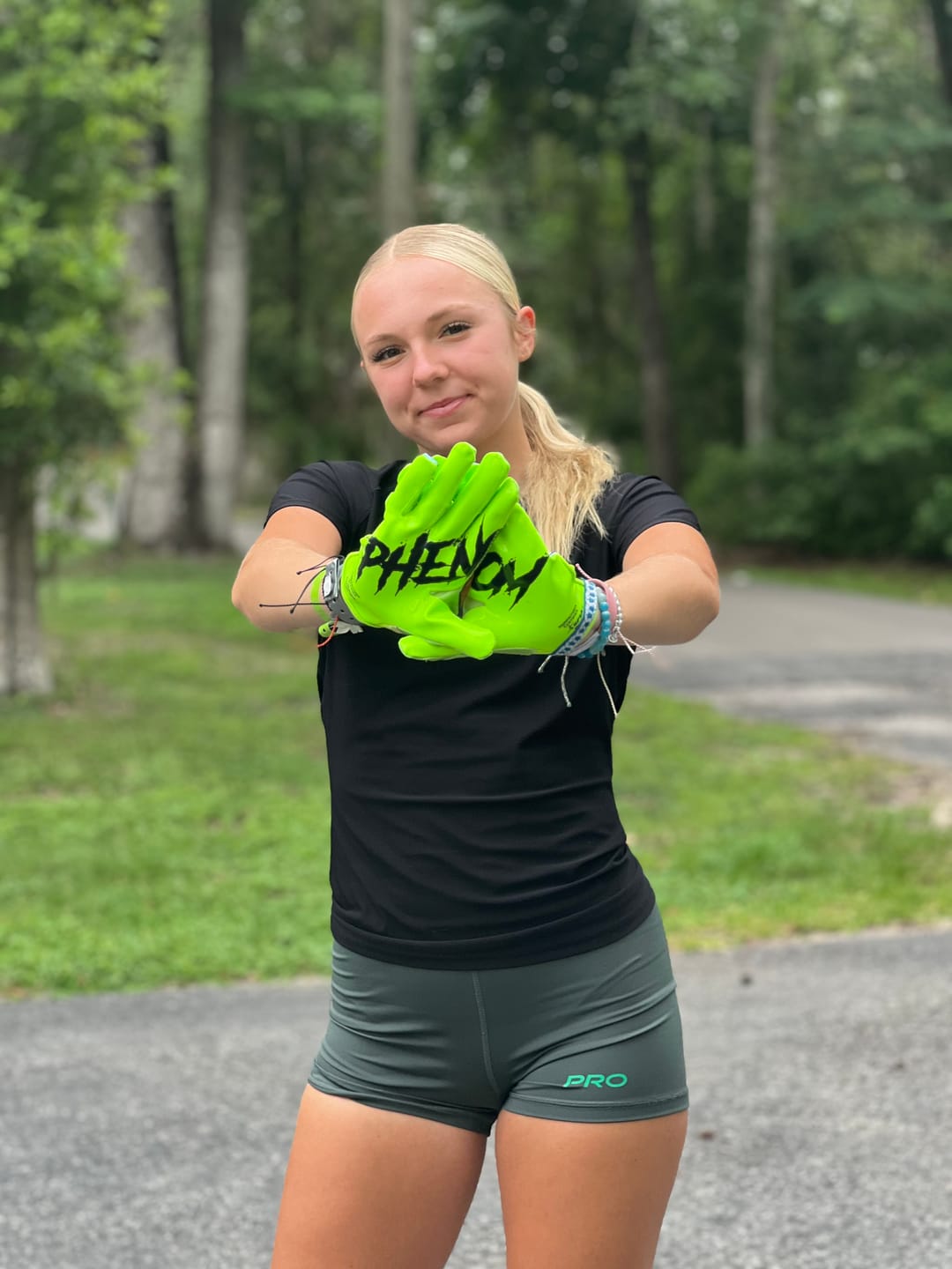 Customer photo review of Rick and Morty Football Gloves - VPS1 by Phenom Elite