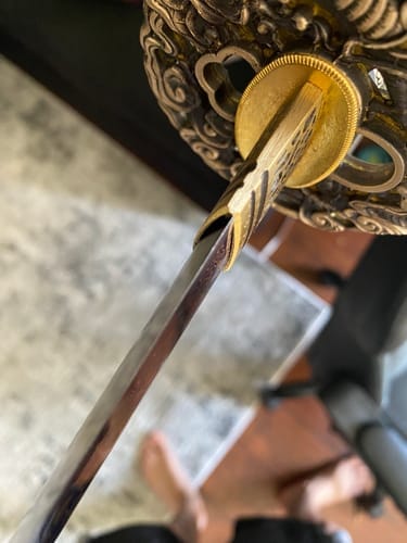 Customer photo review of Multiverse Katana (Purple Damascus Steel)