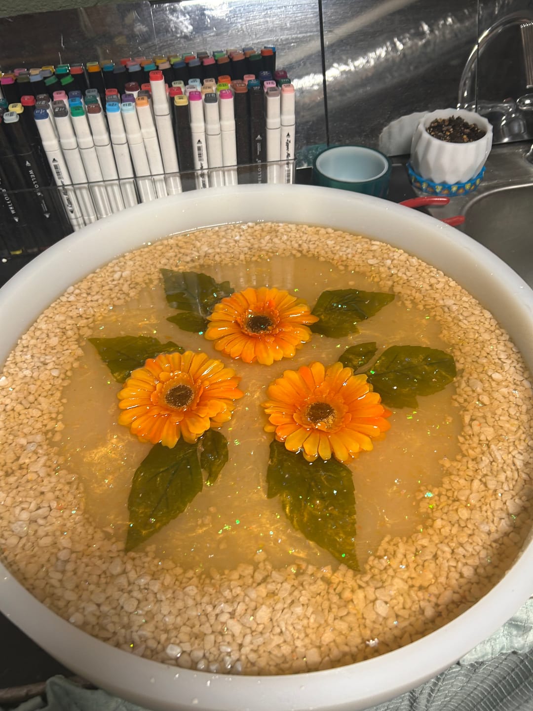 Customer photo review of 18" Round x 2" Deep Silicone Mold For Epoxy Resin