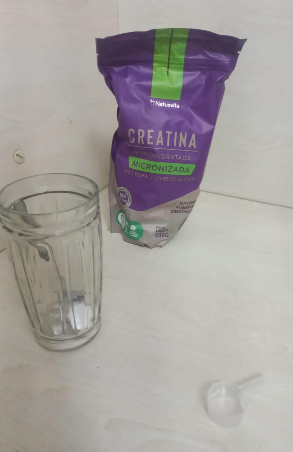 Customer photo review of Creatina 100% Pura (500g). Monohidratada e Micronizada 180 mícrons. Livre de Metais Pesados