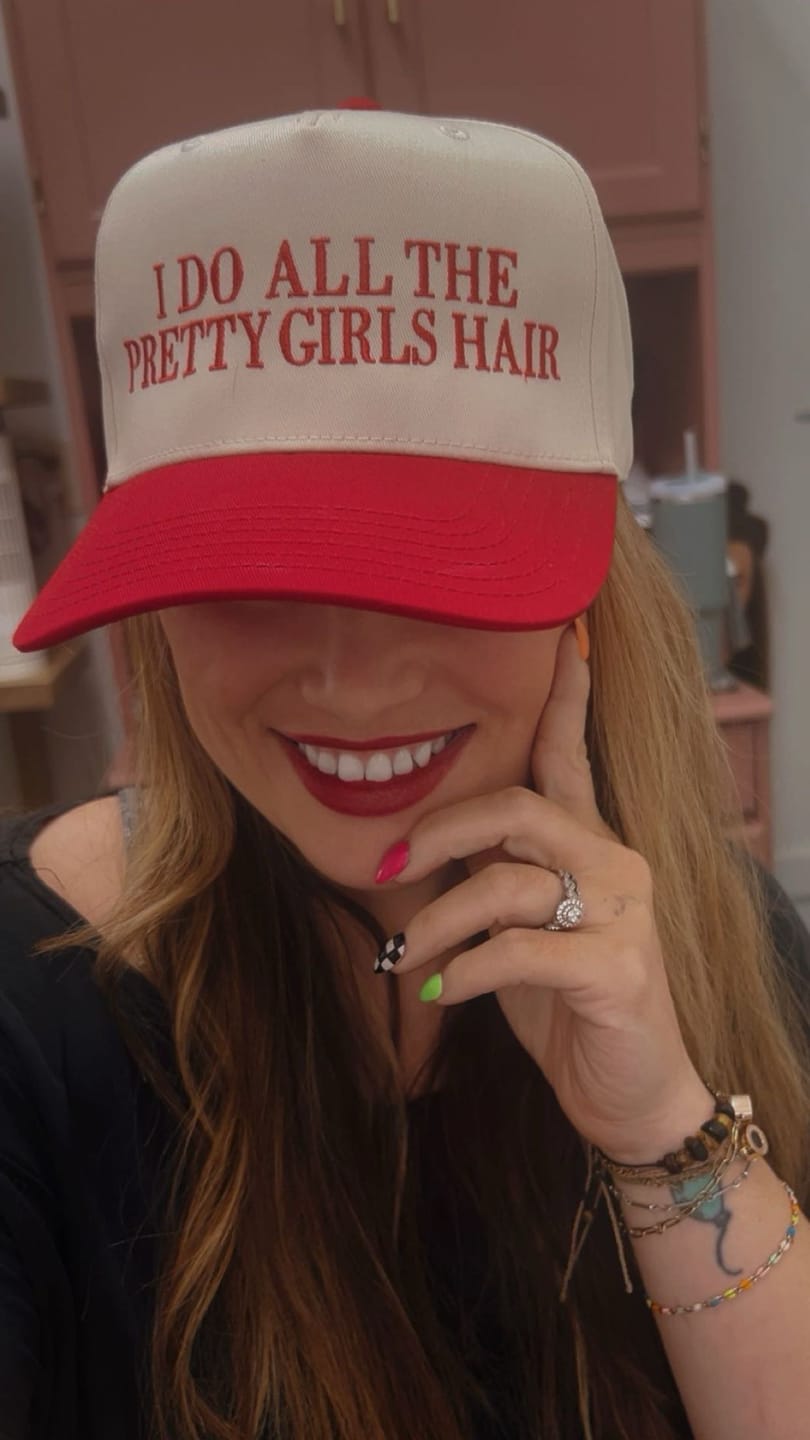 Customer photo review of I do all the pretty girls hair - Trucker Hat
