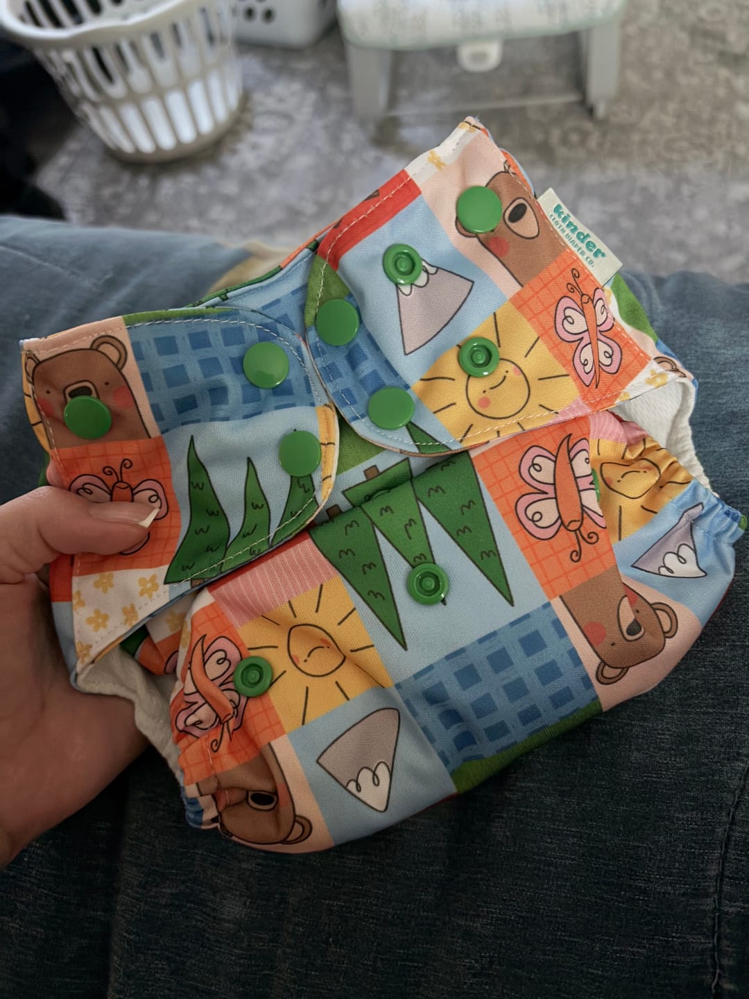 Customer photo review of Animals and Insects: Essentials Pocket Cloth Diaper with Athletic Wicking Jersey, Grows with your Baby